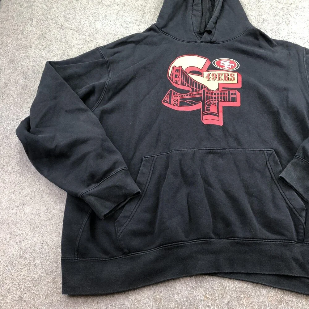 San Francisco 49ers Hoodie Mens 2XL Black NFL Football Nike Pullover Sweatshirt